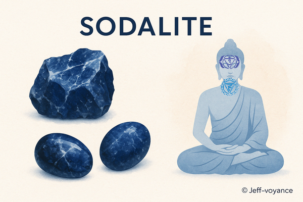 La sodalite est une pierre de clarté mentale, de communication et de discernement. Esoboutik Brest